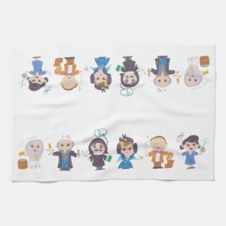 Scientists in a row II Kitchen Towel