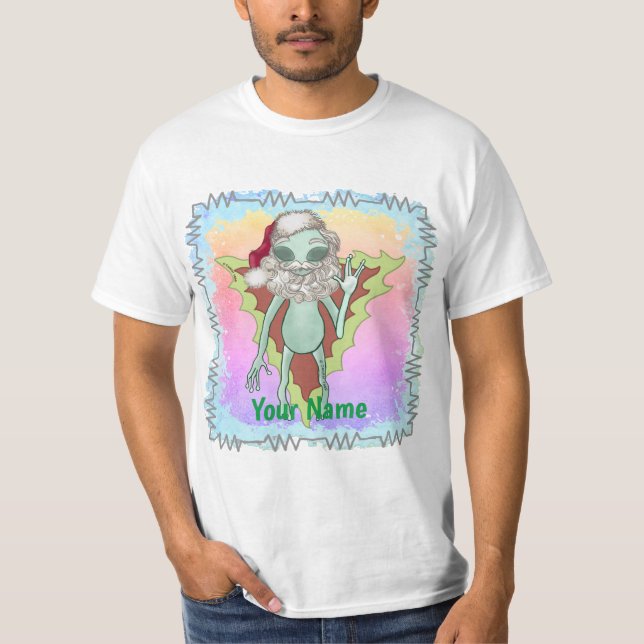 Scifi Alien Santa  T-Shirt (Front)