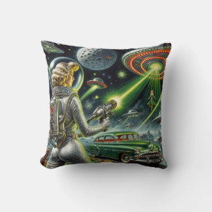 SciFi Pin-Up Throw Pillow