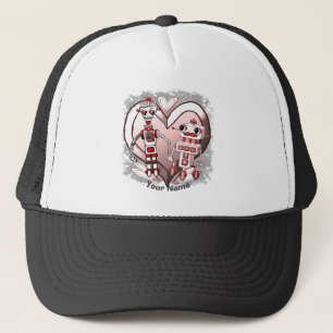 Scifi robots in love trucker hat