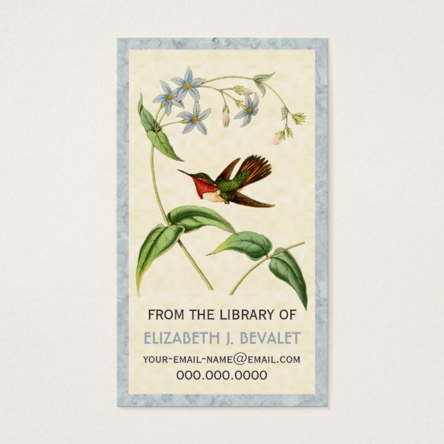 Scintillant Hummingbird Personalized Media Cards (Front)