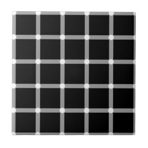 Scintillating black & white grid optical illusion tile