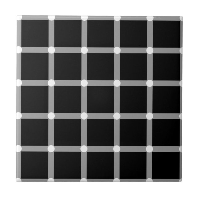 Scintillating black & white grid optical illusion tile (Front)