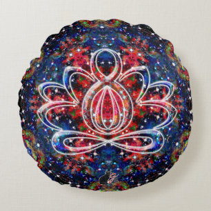Scintillation Zen Lotus Round Pillow