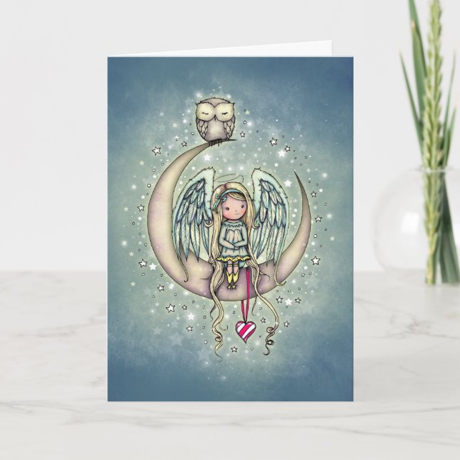 Scintillement peu de carte de vacances d'ange et (Devant)