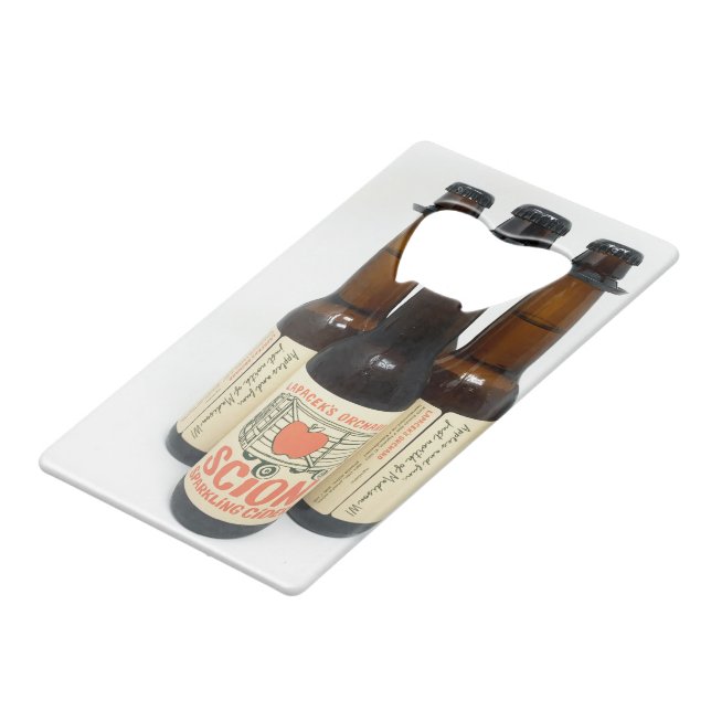 Scion Sparkling Cider Bottle Opener Credit Card Bottle Opener (Back Angled)
