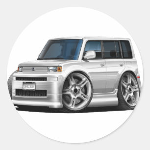Scion XB White Car Classic Round Sticker