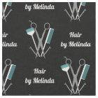 Scissor & Comb White Teal Hair Stylist Add Name