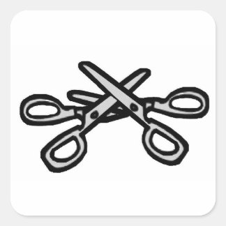 Scissor Position Square Sticker