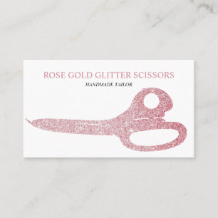 Scissor Rose Gold Pink Sparkle Business Card