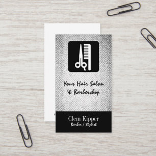 Scissors and Comb Barber Salon Texture Look Business Card