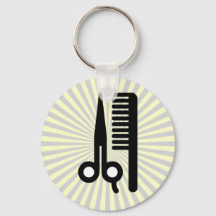 Scissors and Comb Keychain