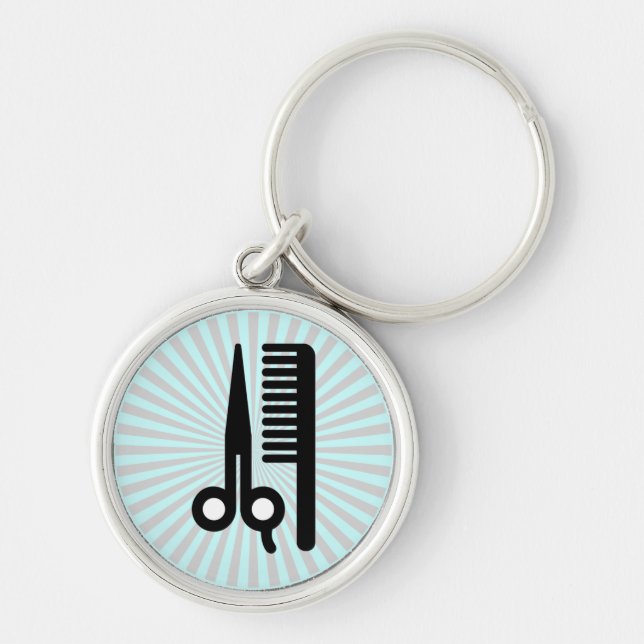 Scissors and Comb Keychain (Front)