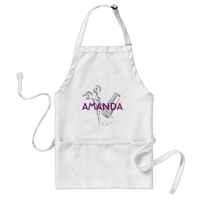 Scissors and Comb Personalized Text Standard Apron (Front)