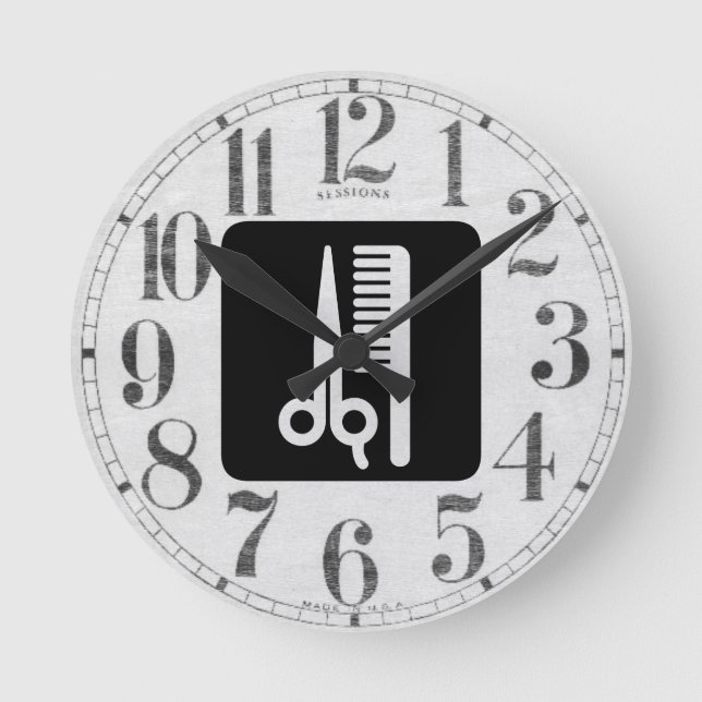 Scissors and Comb Round Clock (Front)