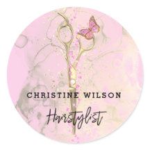 scissors butterfly pink ink splashes