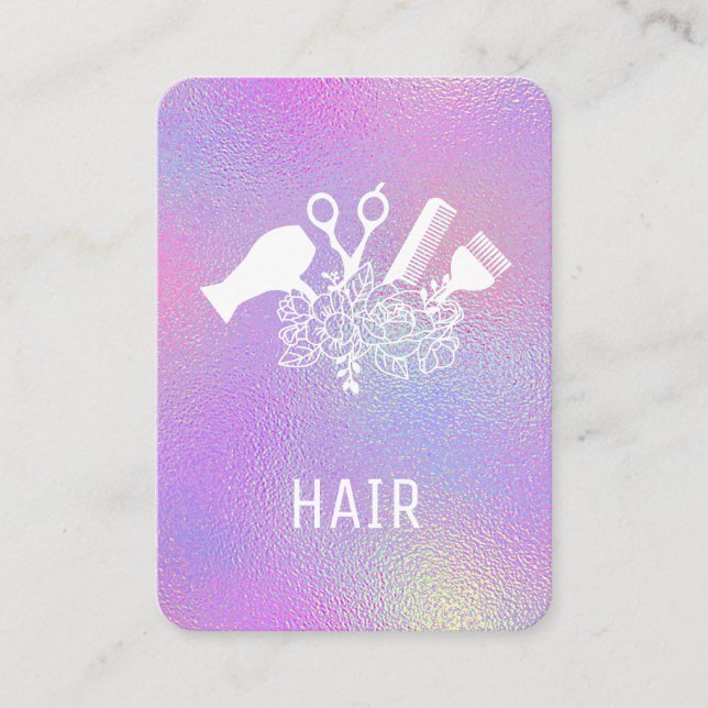 *~* Scissors Comb Flowers Brush Rainbow   AP6  Business Card (Front)