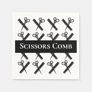 Scissors Comb Hairstylist Salon Napkin