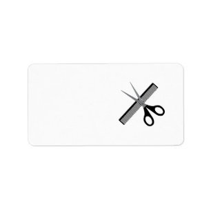 scissors & comb label