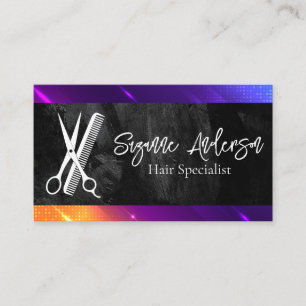 Scissors Comb   Modern Background Business Card