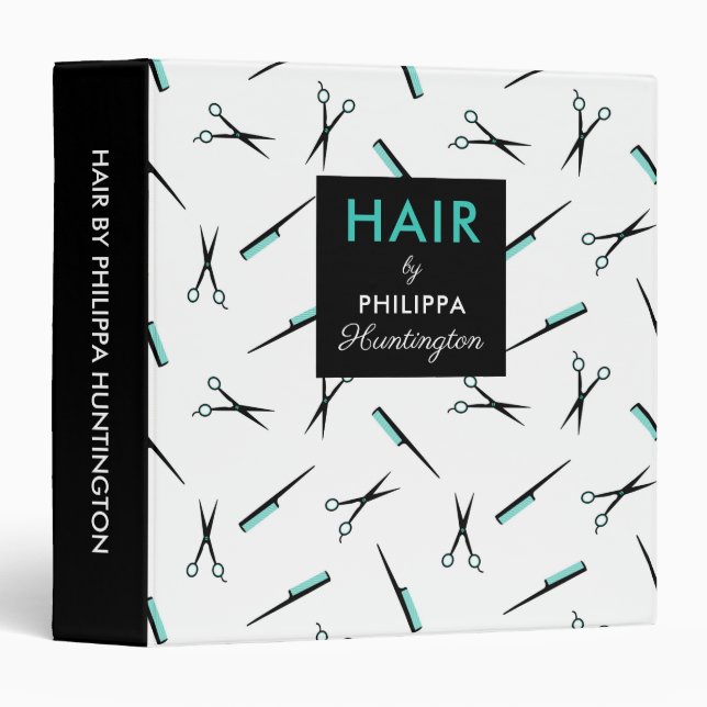 Scissors & Combs Hair Stylist Tools Pattern Binder (Front/Spine)