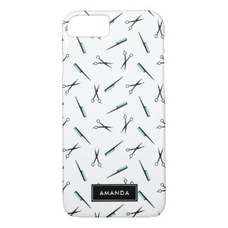 Scissors & Combs Pattern - Add Name Case-Mate iPhone Case