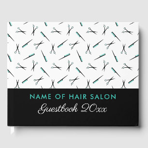 Scissors & Combs Pattern Hair Salon Guest Book