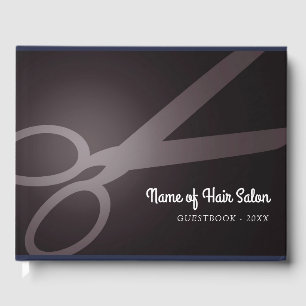 Scissors   Dark Brown & White   Hair Salon Guest Book