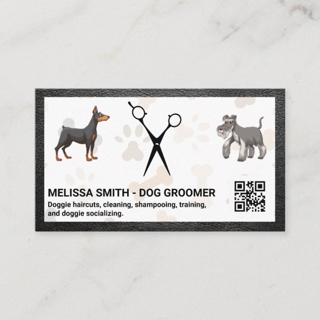 Scissors | Doggies | QR code Business Card (Front)