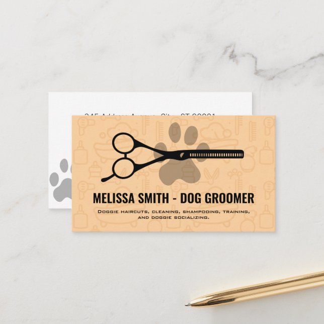 Scissors | Doggy Paw Appointment Card (Front/Back In Situ)