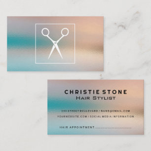 Scissors   Glass Texture Background Appointment Card