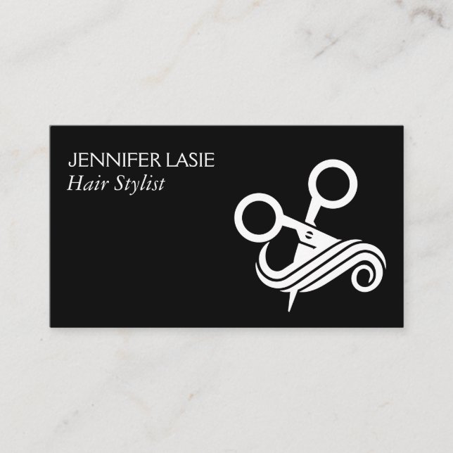 Scissors Hair Salon Logo  Business Card (Front)