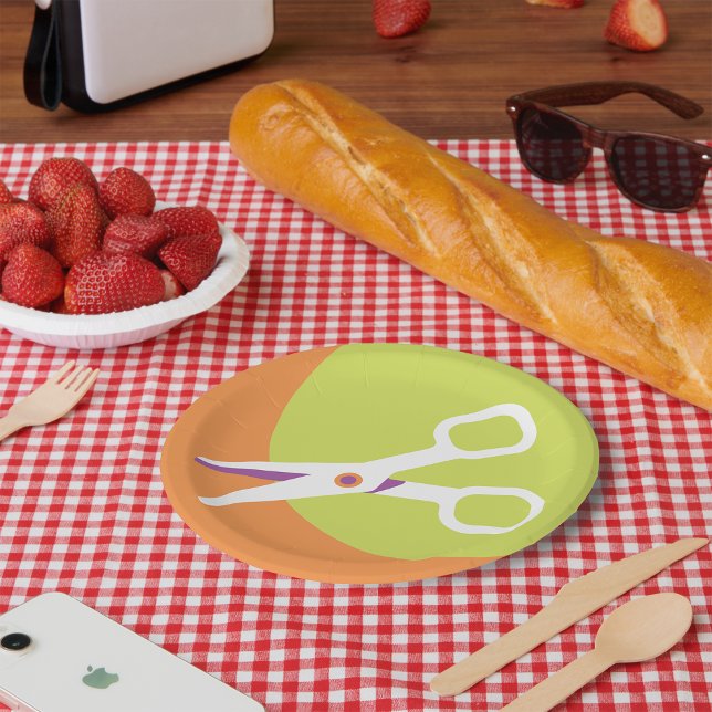 Scissors Icon Paper Plates (Creator Uploaded)