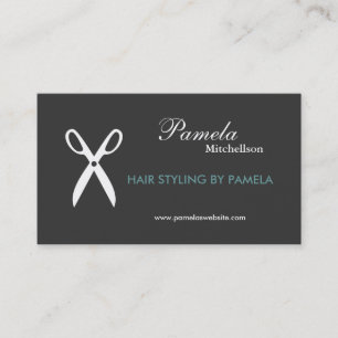 SCISSORS in GRAY/AQUA Business Card