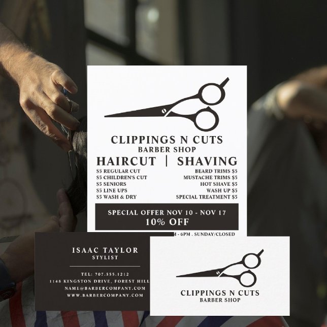 Scissors Logo, Men's Barbers Advertising Flyer (Creator Uploaded)