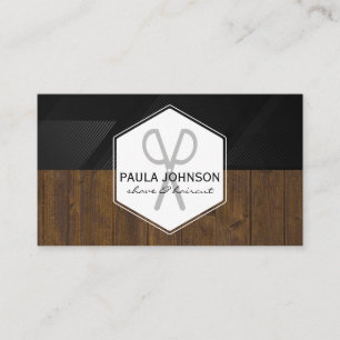 Scissors Logo   Wood Trim Business Card