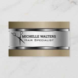 Scissors   Metallic Background Business Card