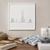 Scissors Minimalist Wall Art Print Gallery Tile
