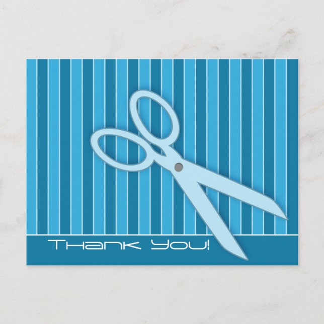 Scissors Thank You Postcard (Front)