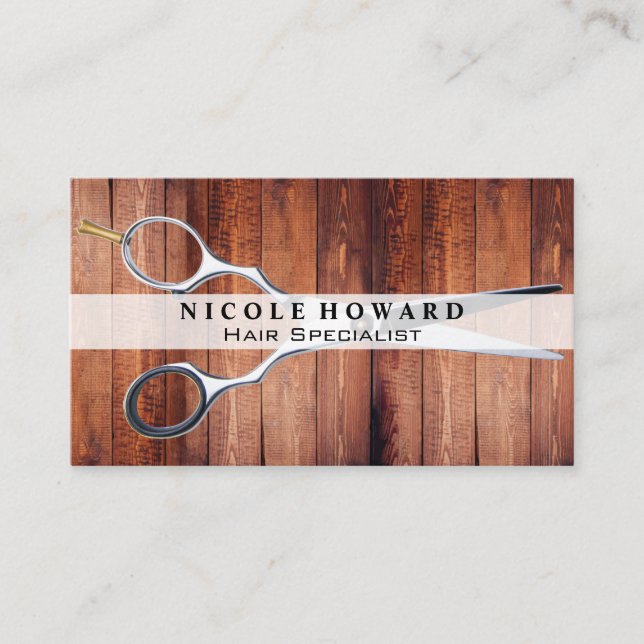 Scissors | Wooden Boards Business Card (Front)