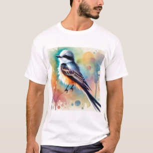 Scissortailed Flycatcher 180724AREF128 - Watercolo T-Shirt