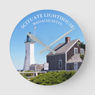 Scituate Lighthouse Massachusetts Horloge murale