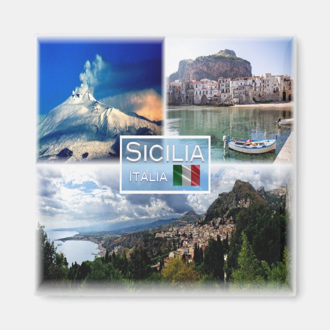 SCL004 SICILY Mosaic, Italy, Fridge Magnet (Front)