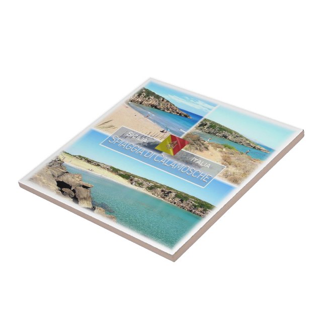 SCL010 CALAMOSCHE BEACH, Mosaic, Sicily, Tile (Side)