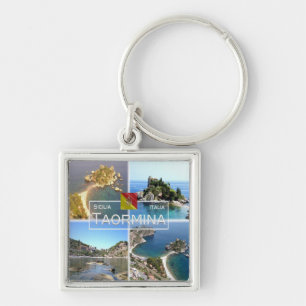 SCL017 TAORMINA Isola Bella, Mosaic, Sicily Keychain