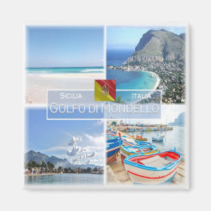 SCL018 MONDELLO GULF, Mosaic, Sicily, Fridge Magnet