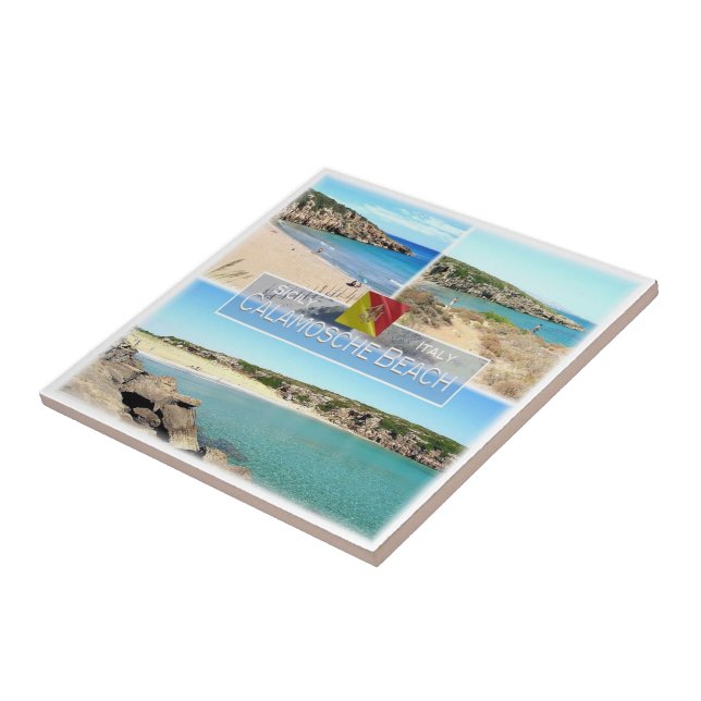 SCL021 CALAMOSCHE BEACH, Mosaic, Sicily, Tile (Side)