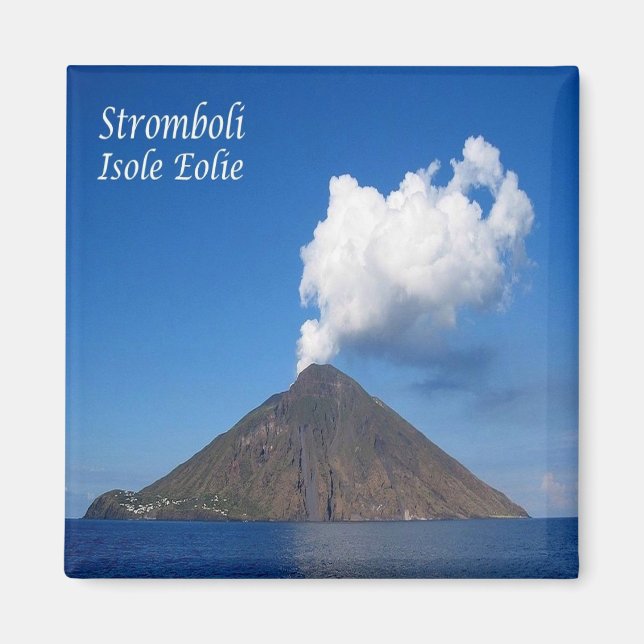 SCL036 STROMBOLI, Sicily, Italy, Fridge Magnet (Front)