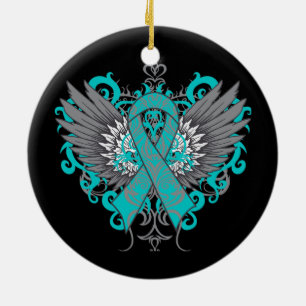 Scleroderma Awareness Cool Wings Ceramic Ornament