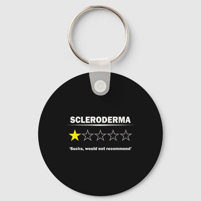 Scleroderma Awareness Humour One Star Rating Desig Keychain (Front)